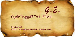 Gyöngyösi Elek névjegykártya